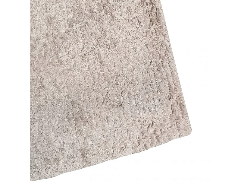 Tapis 120 x 180 cm beige clair en coton poils longs tout doux - JALNA