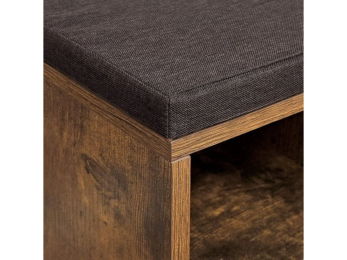 Meuble à chaussures avec siège - Noir et brun rustique