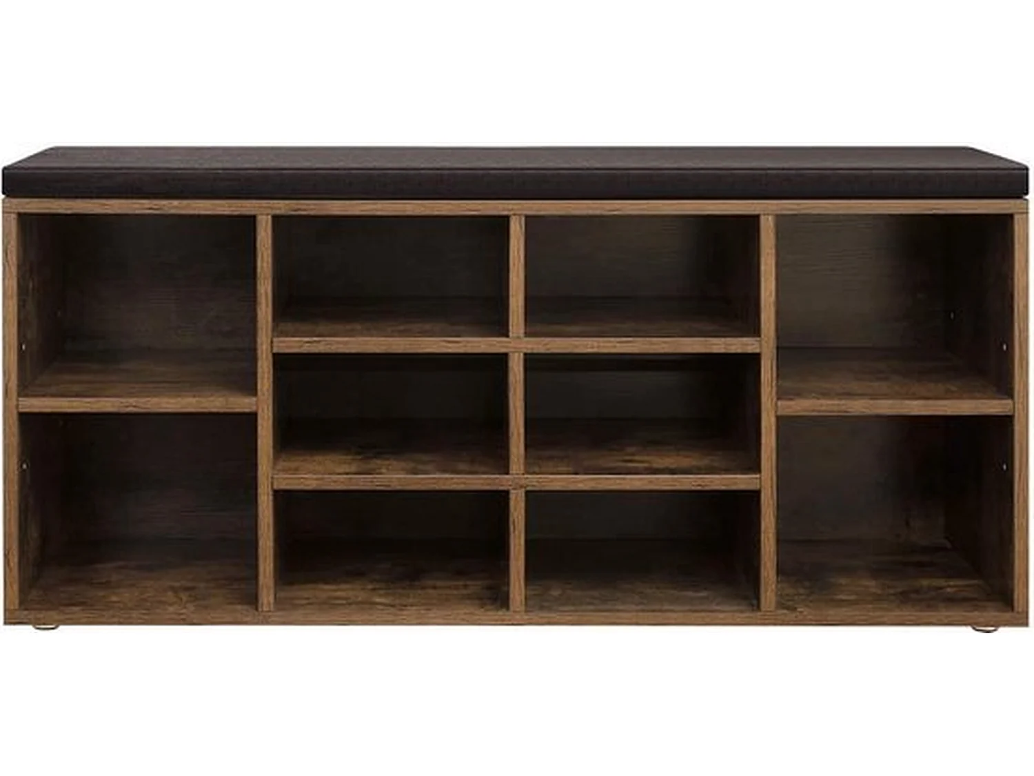 Meuble à chaussures avec siège - Noir et brun rustique