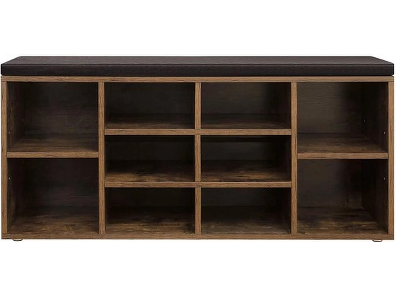 Meuble à chaussures avec siège - Noir et brun rustique