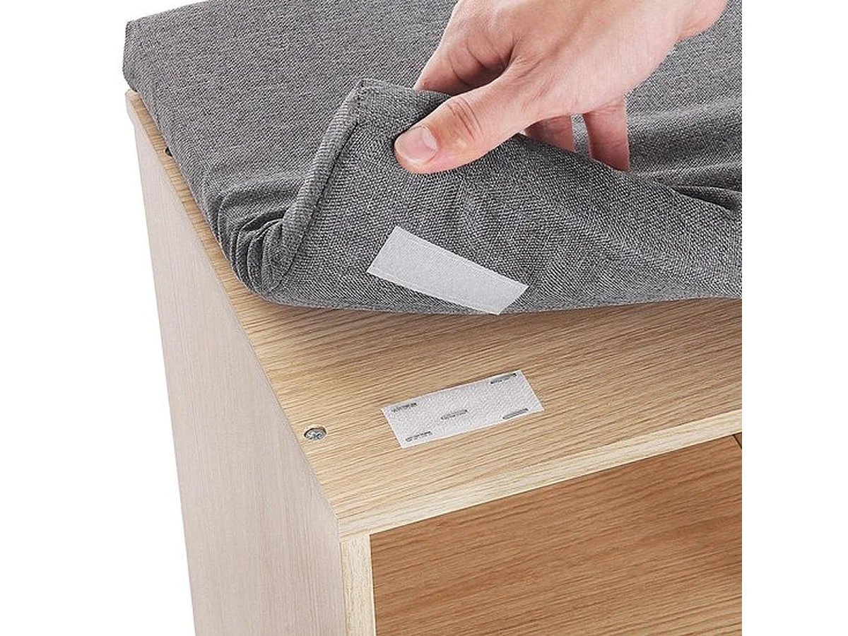 Banc à chaussures, étagère à chaussures, armoire de rangement, 10 compartiments, avec coussin, pour entrée, 104 x 30 x 48 cm