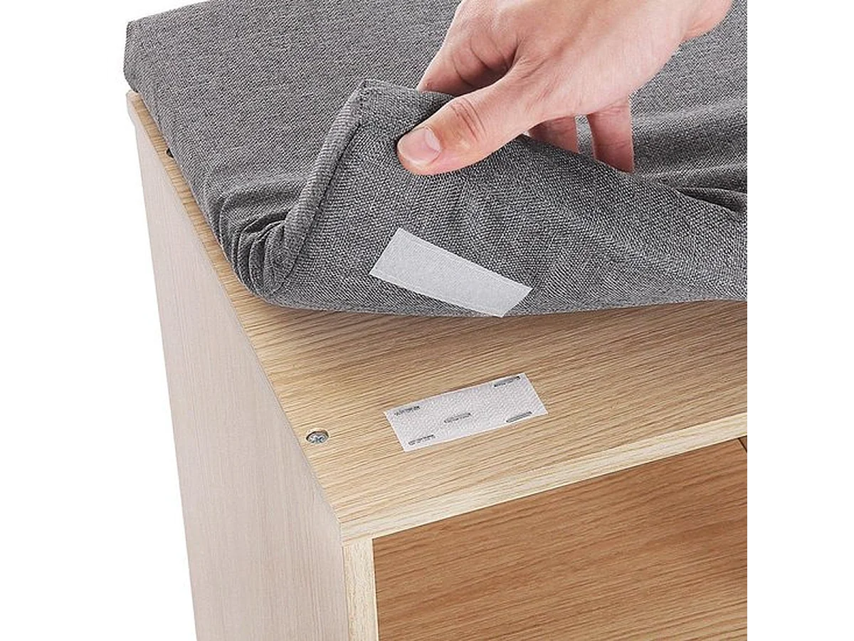 Schoenenbank, schoenenrek, opbergkast, 10 vakken, met kussen, voor entree, 104 x 30 x 48 cm