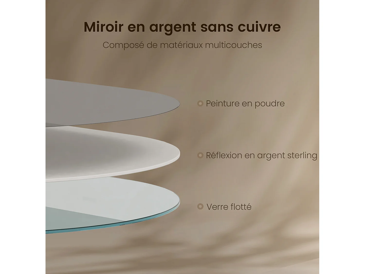 EMKE Miroir mural 60 × 100 cm Miroir ovale avec cadre noir, Miroir non lumineux salle de bain