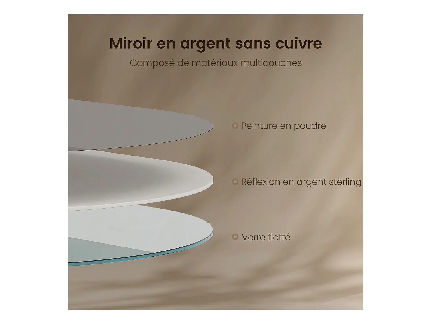 EMKE Miroir mural 50 × 70 cm Miroir ovale avec cadre noir, Miroir non lumineux salle de bain