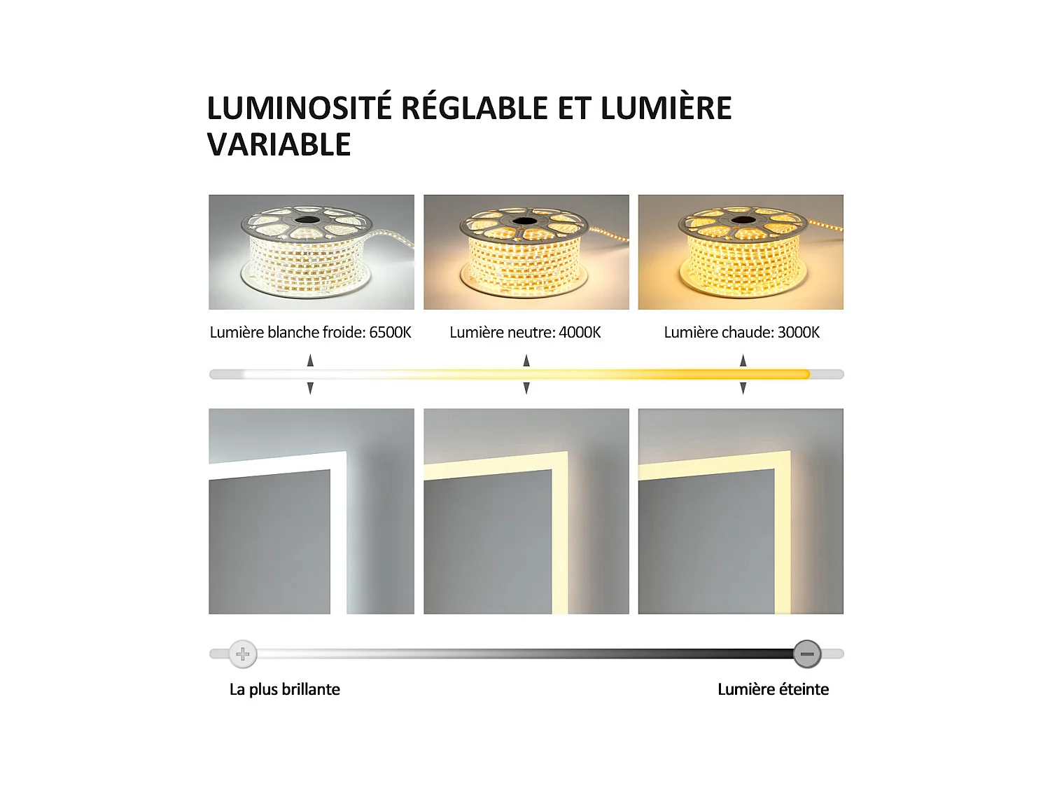 EMKE Verlichte Badkamerspiegel Rond 70 cm – LED Spiegel met Achtergrondverlichting – Touch Schakelaar, Anti-condens, Koud/Neutraal/Warm Wit