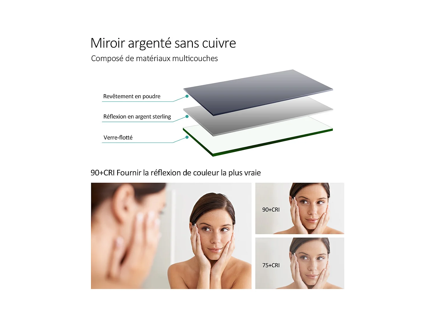 EMKE Verlichte Badkamerspiegel Rond 70 cm – LED Spiegel met Achtergrondverlichting – Touch Schakelaar, Anti-condens, Koud/Neutraal/Warm Wit