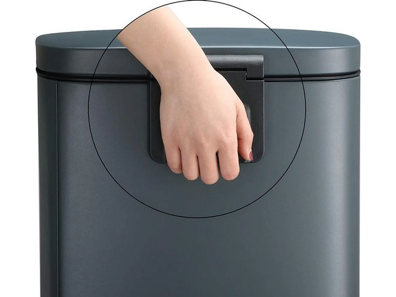 Parya home Afvalemmer 30L afvalemmer met pedaal kunststof emmer, rookgrijs