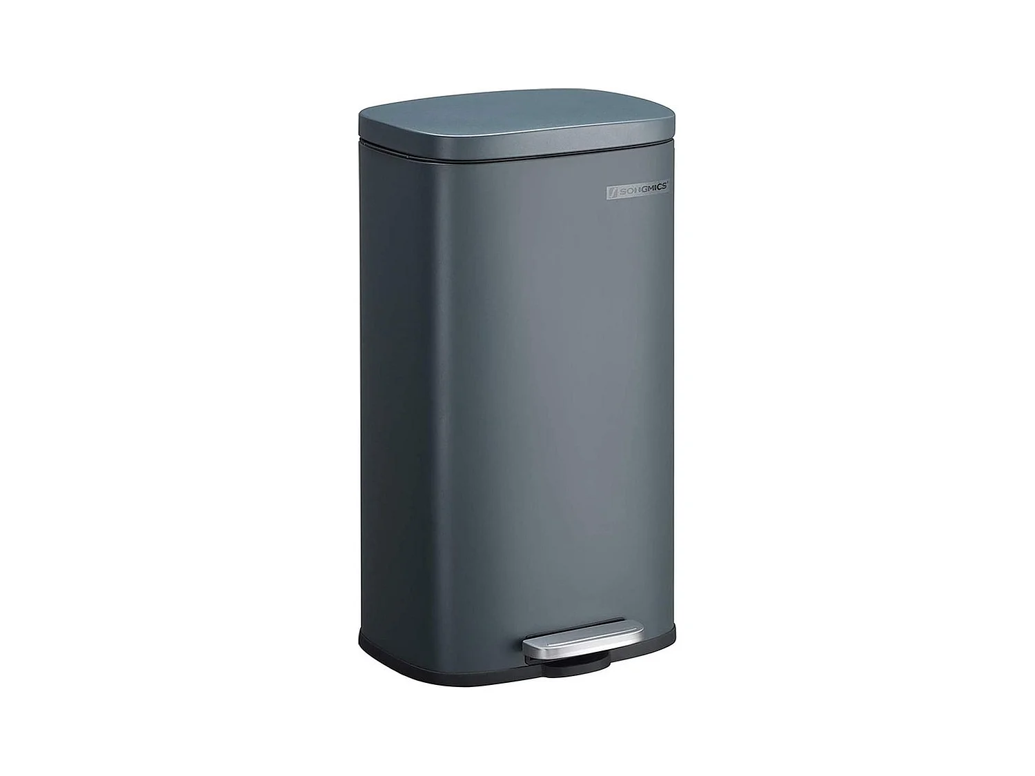 Parya home Poubelle 30L avec seau en plastique à pédale, gris fumée
