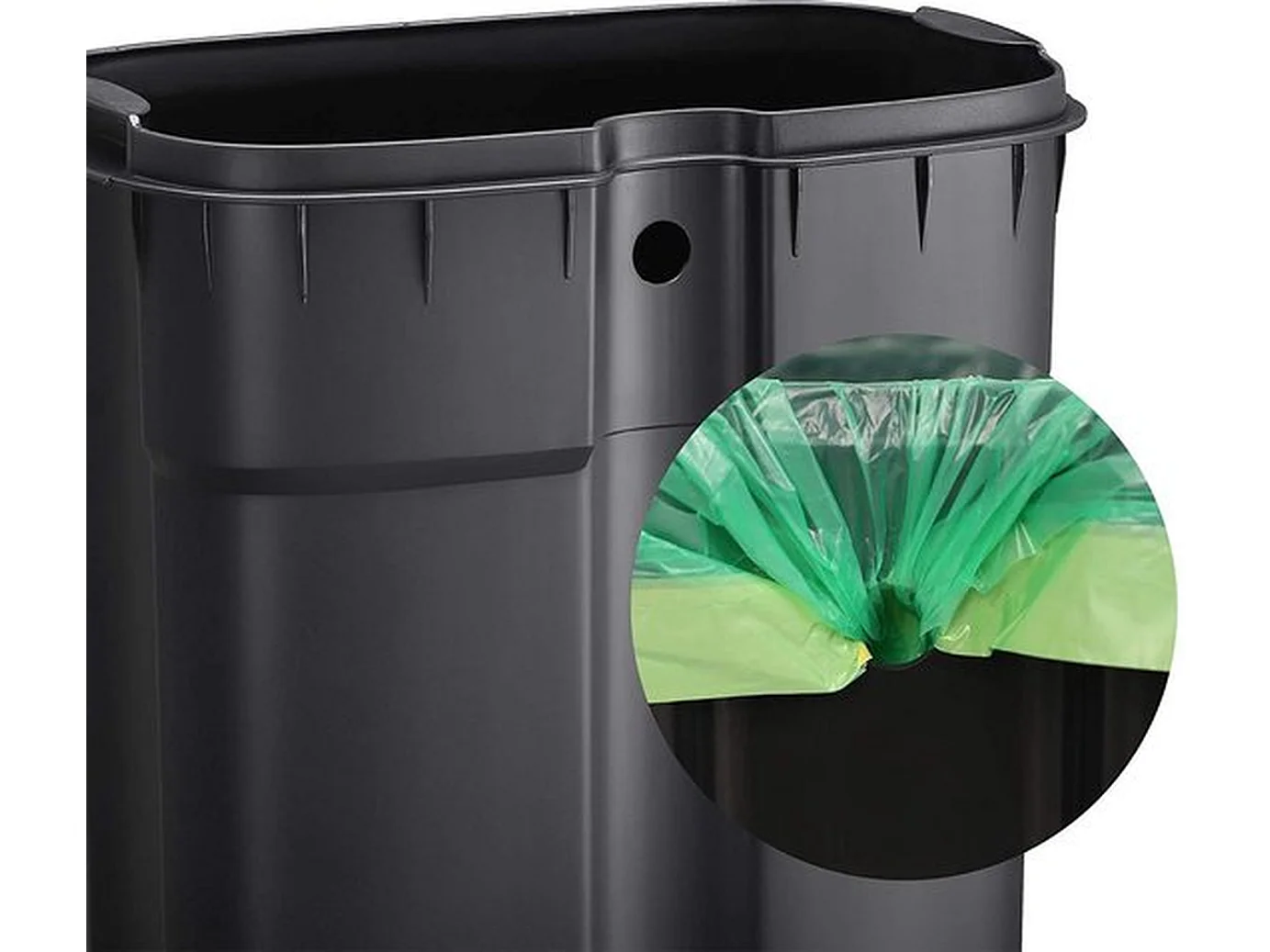 Parya home Afvalemmer 30L afvalemmer met pedaal kunststof emmer, rookgrijs