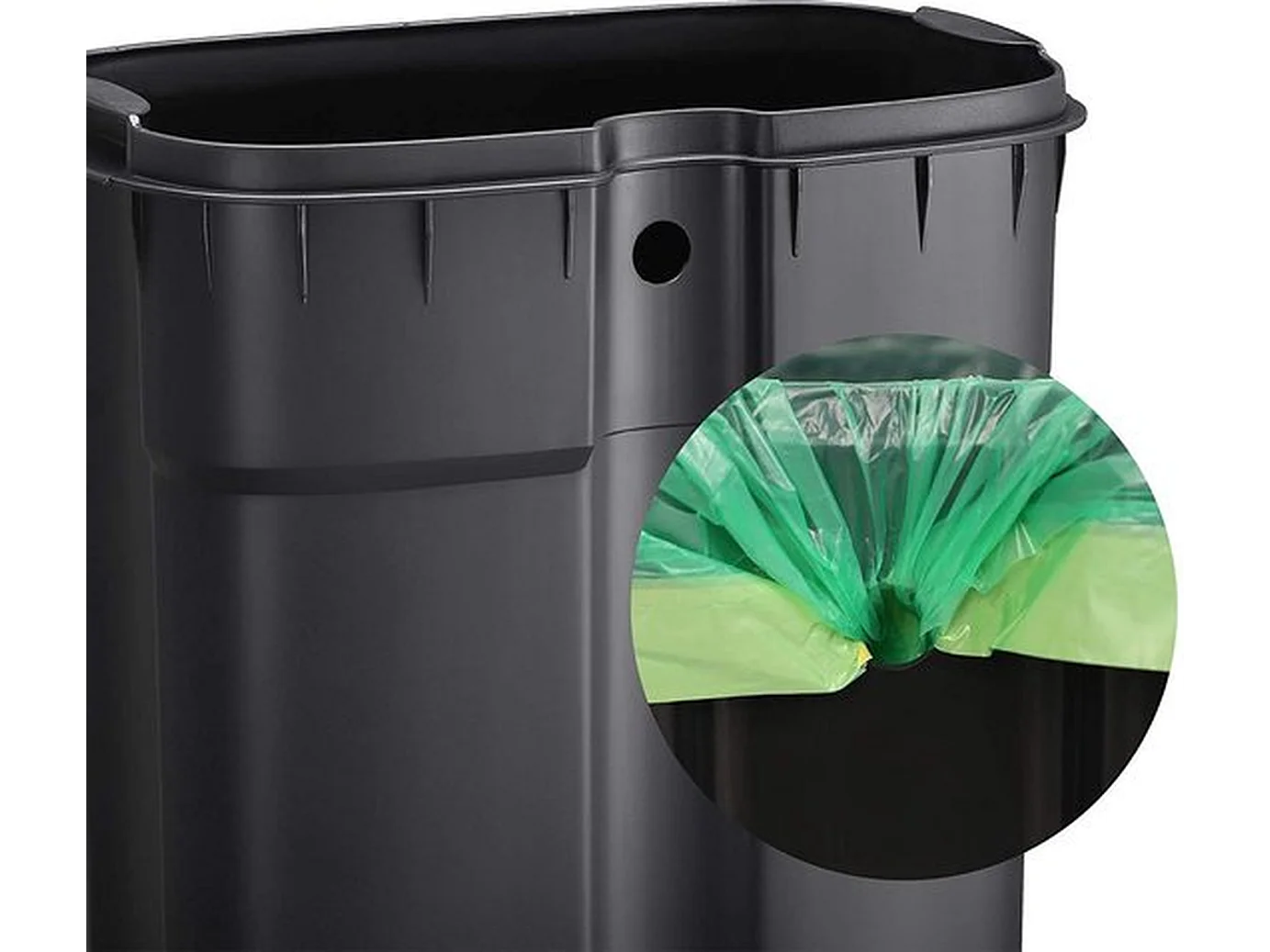 Parya home Poubelle 30L avec seau en plastique à pédale, gris fumée