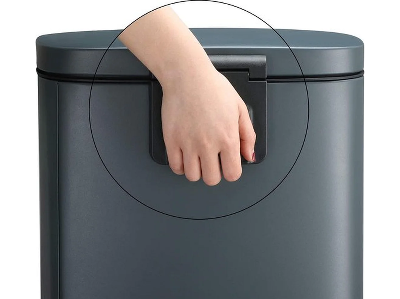 Parya home Poubelle 30L avec seau en plastique à pédale, gris fumée