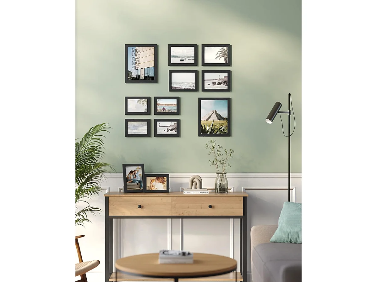 Set mural de cadres photo Bobble Home - 10 cadres photo de différentes tailles