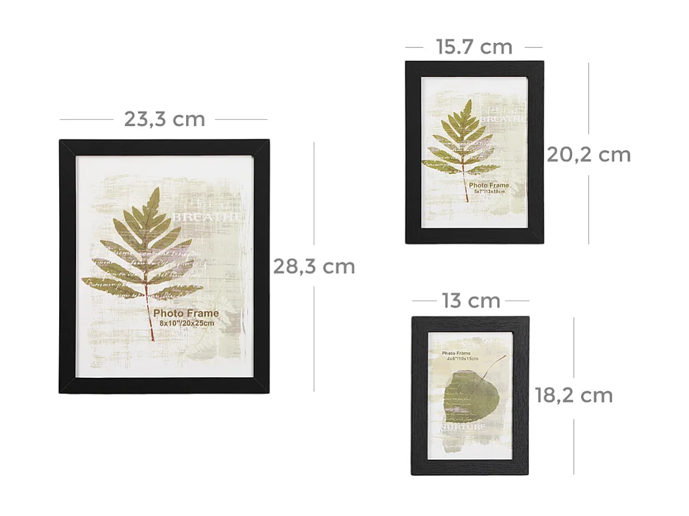 Set mural de cadres photo Bobble Home - 10 cadres photo de différentes tailles