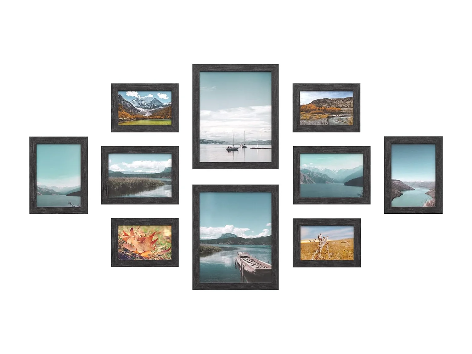 Set mural de cadres photo Bobble Home - 10 cadres photo de différentes tailles