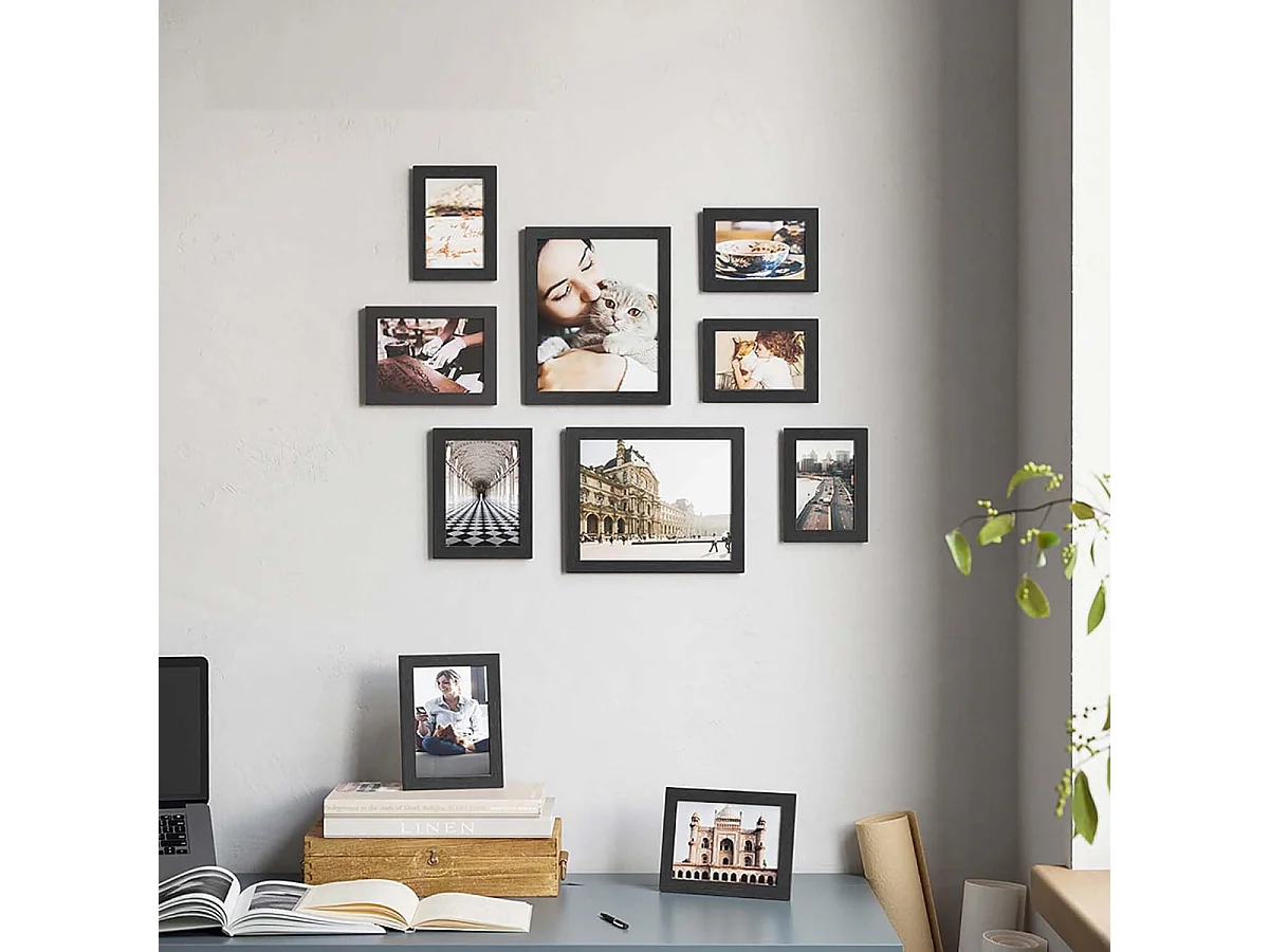 Set mural de cadres photo Bobble Home - 10 cadres photo de différentes tailles