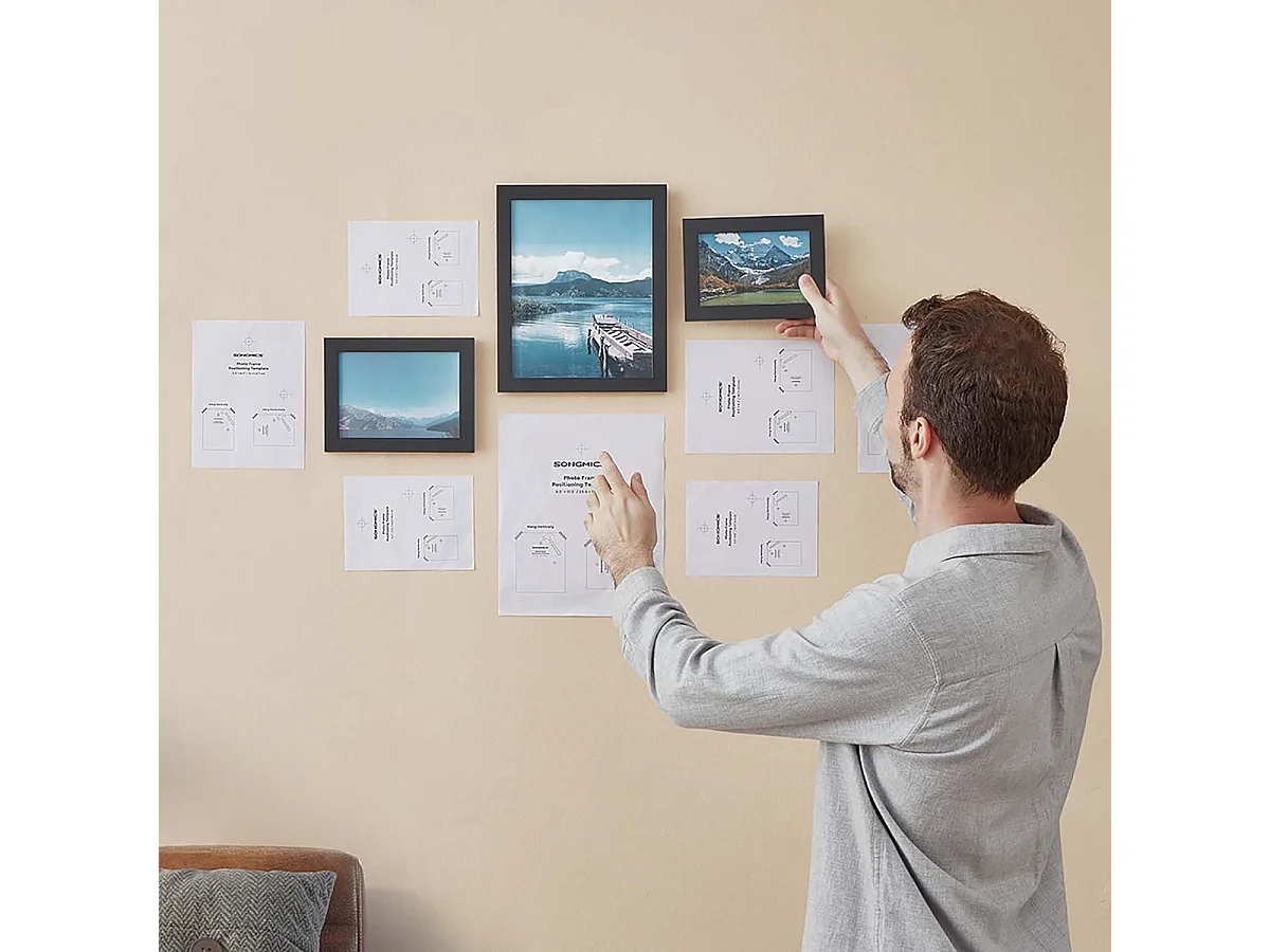 Set mural de cadres photo Bobble Home - 10 cadres photo de différentes tailles