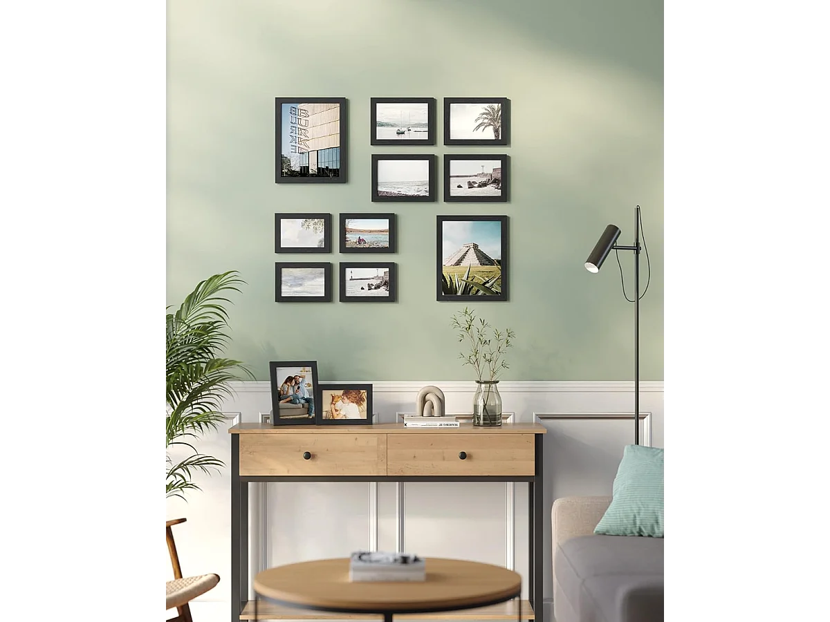 Set mural de cadres photo Bobble Home - 10 cadres photo de différentes tailles