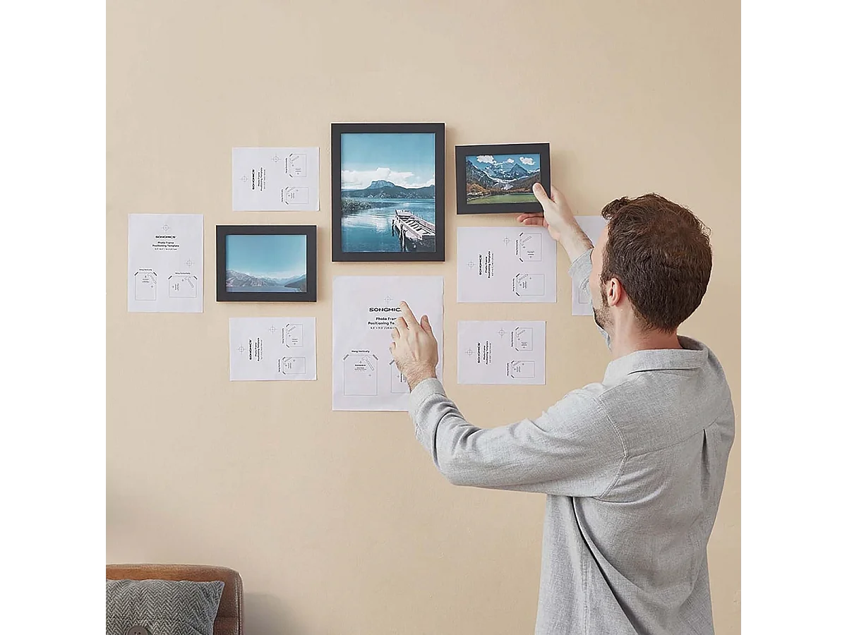 Set mural de cadres photo Bobble Home - 10 cadres photo de différentes tailles