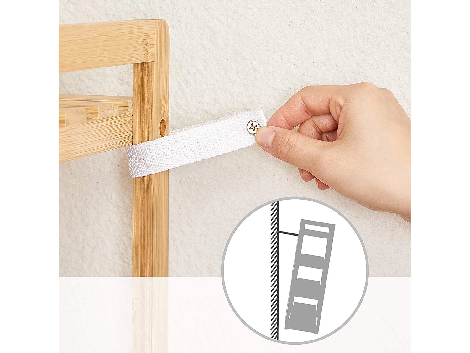 Parya Home - Etagère de salle de bain en bambou - 4 niveaux - Naturel