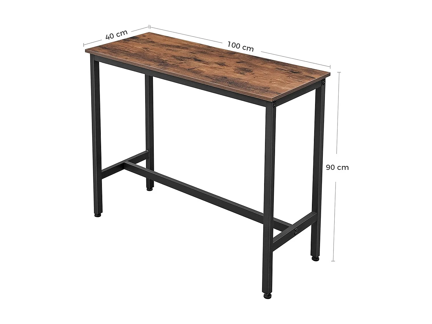 Bobbel Home - Bartafel - 100x40x90 cm - Vintage - Bruin