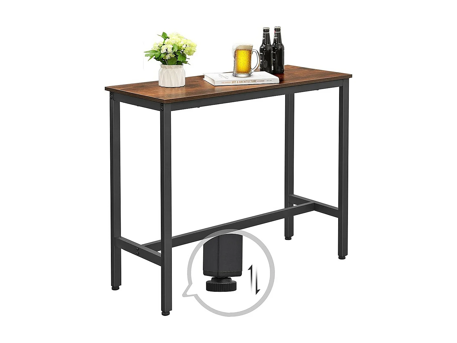 Bobbel Home - Bartafel - 100x40x90 cm - Vintage - Bruin