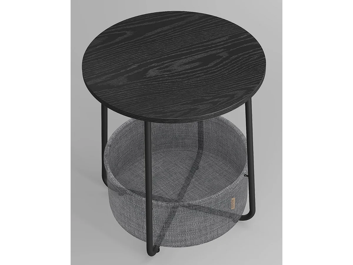 Parya Home Ronde salontafel, bijzettafel met stoffen mand