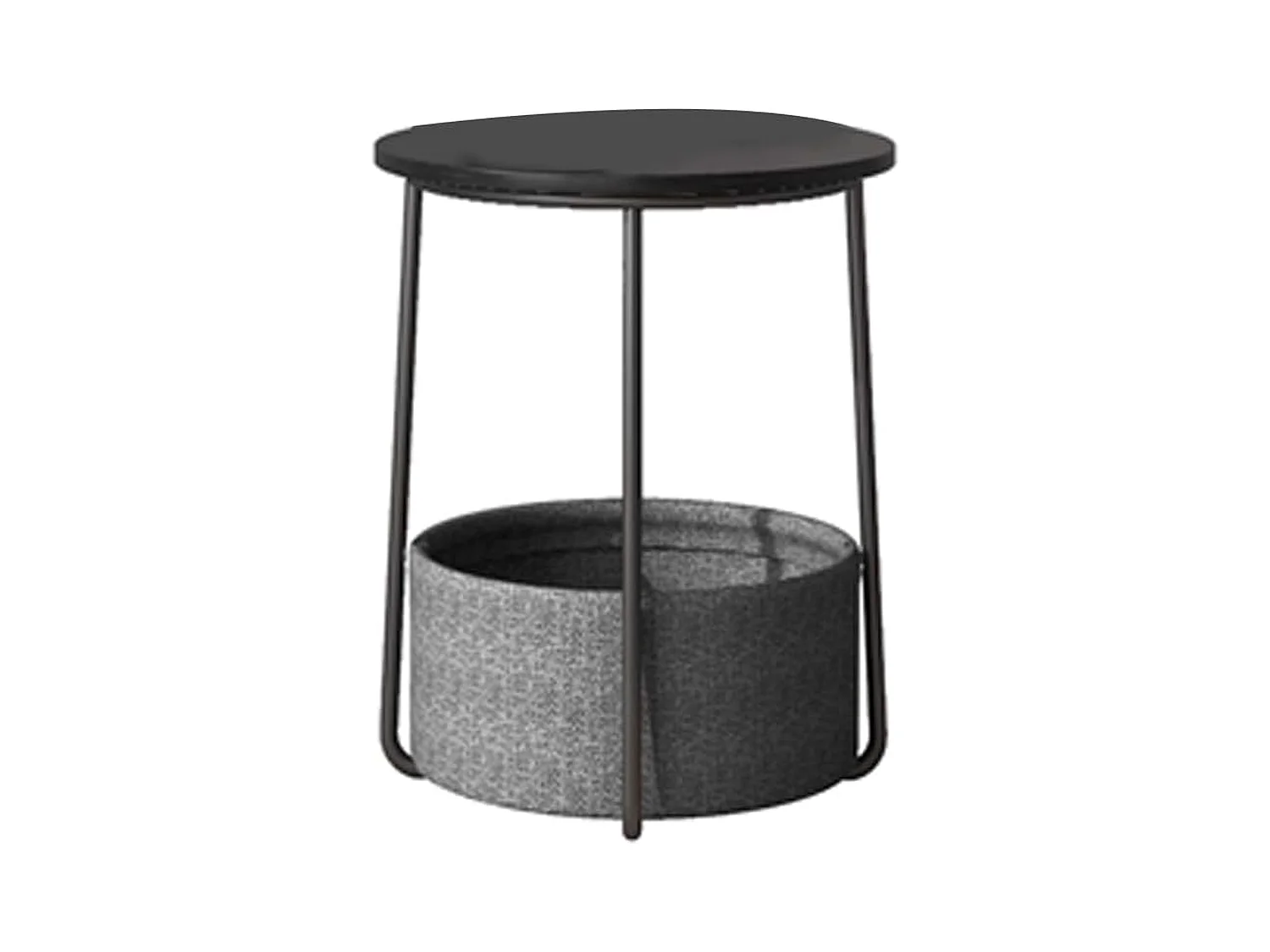 Parya Home Table basse ronde, table d'appoint avec panier en tissu