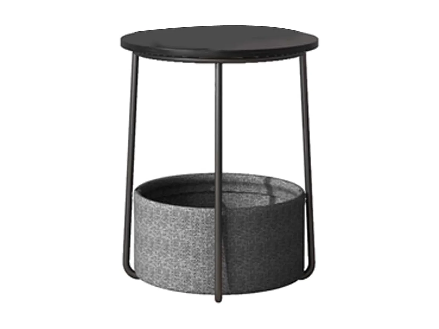 Parya Home Table basse ronde, table d'appoint avec panier en tissu