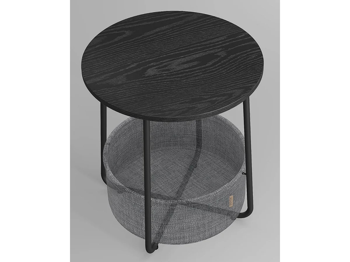 Parya Home Ronde salontafel, bijzettafel met stoffen mand