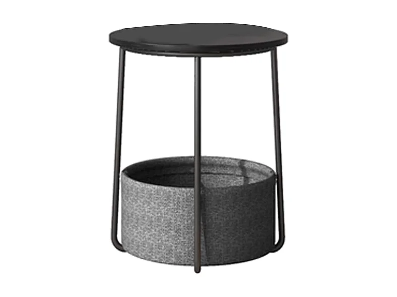 Parya Home Ronde salontafel, bijzettafel met stoffen mand