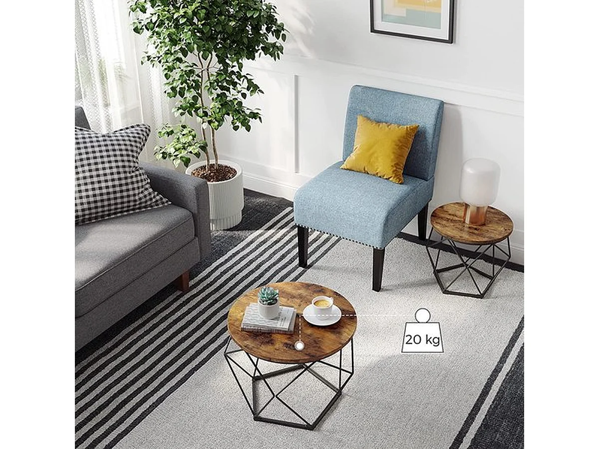 Parya home table basse,table d'appoint,Tables basses, set de 2 tables d'appoint, vintage marron-noir