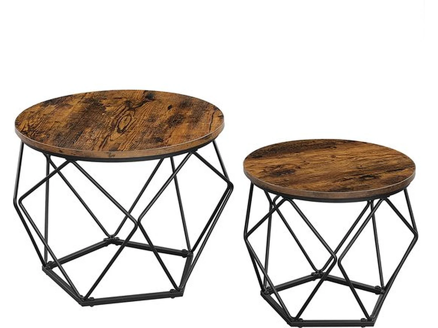 Parya home table basse,table d'appoint,Tables basses, set de 2 tables d'appoint, vintage marron-noir