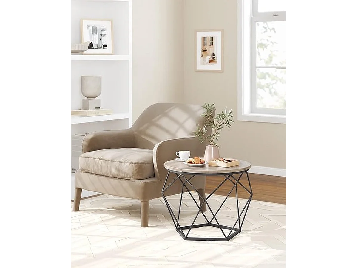 Parya home salontafel ,bijzettafel,Salontafels, set van 2 bijzettafels,  vintage bruin-zwart