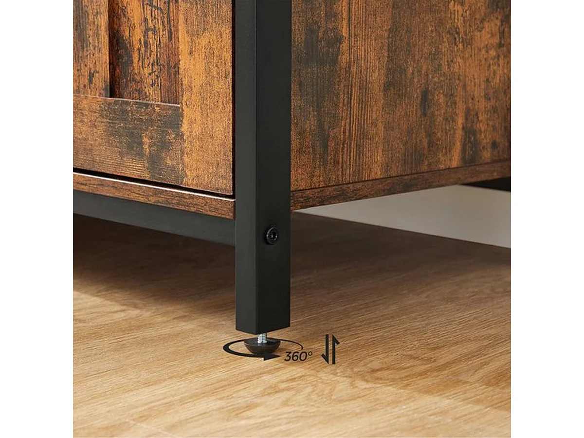 Parya home sideboard, armoire de cuisine, armoire à vin, brun-noir