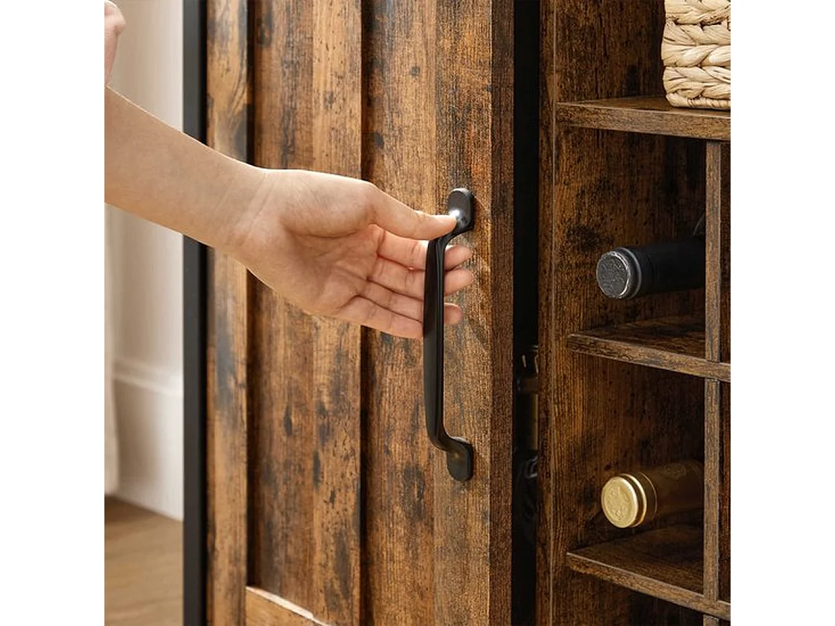 Parya home sideboard, armoire de cuisine, armoire à vin, brun-noir