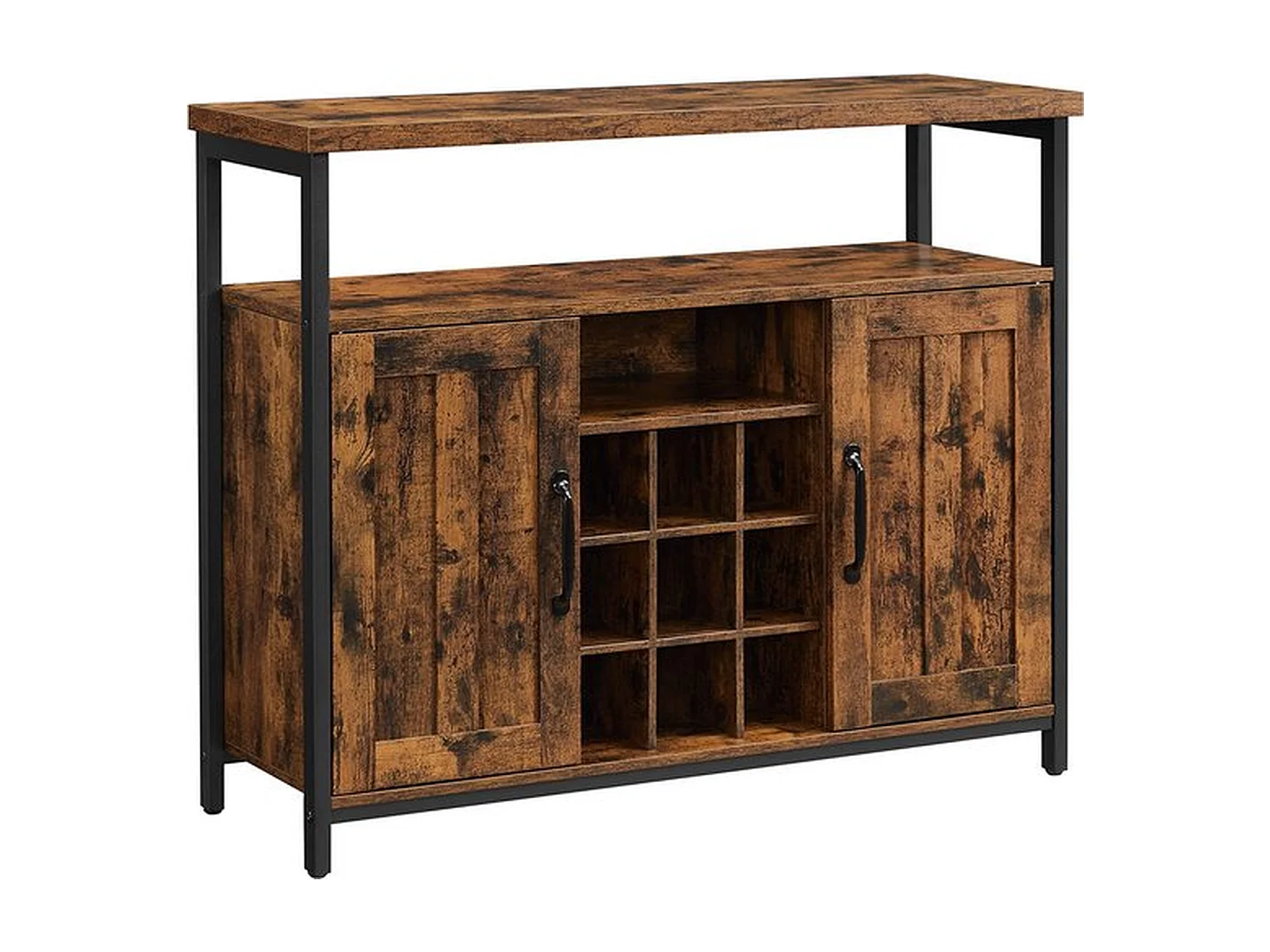 Parya home dressoir, keukenkast, wijnkast, bruinzwart