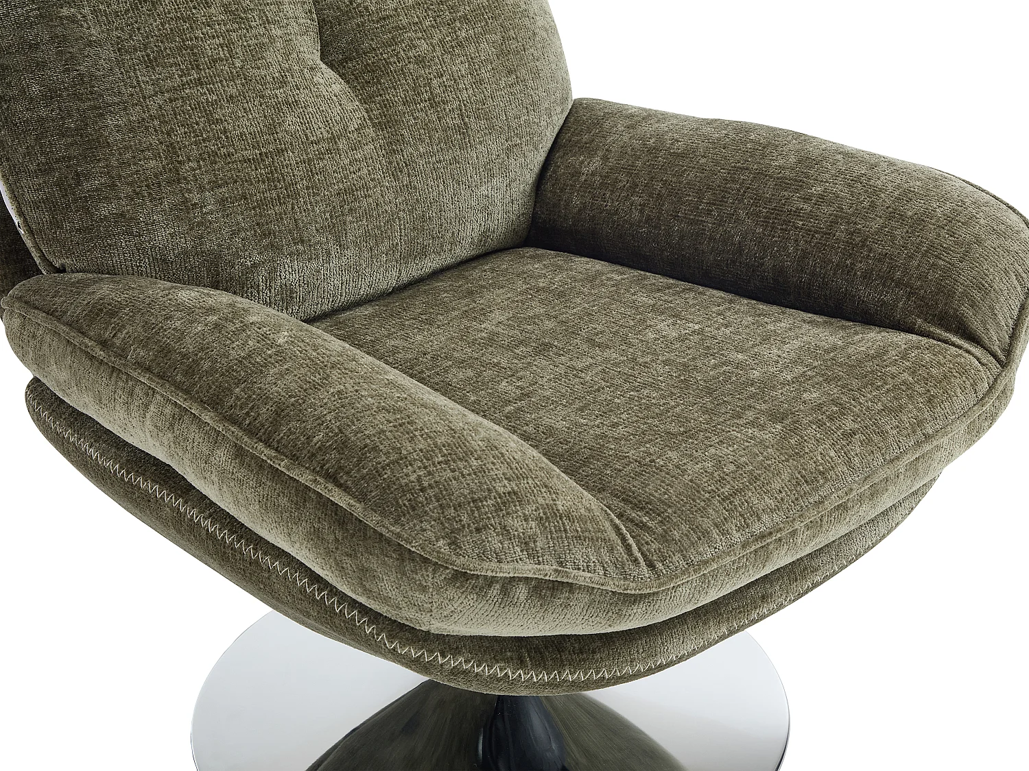 Fauteuil pivotant en tissu texturé vert ILMACA