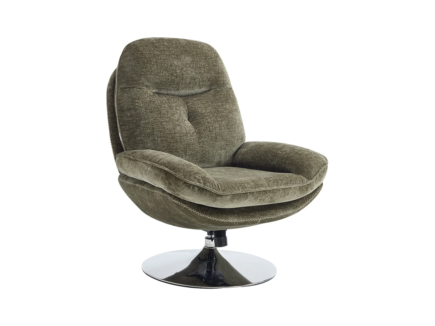 Fauteuil pivotant en tissu texturé vert ILMACA