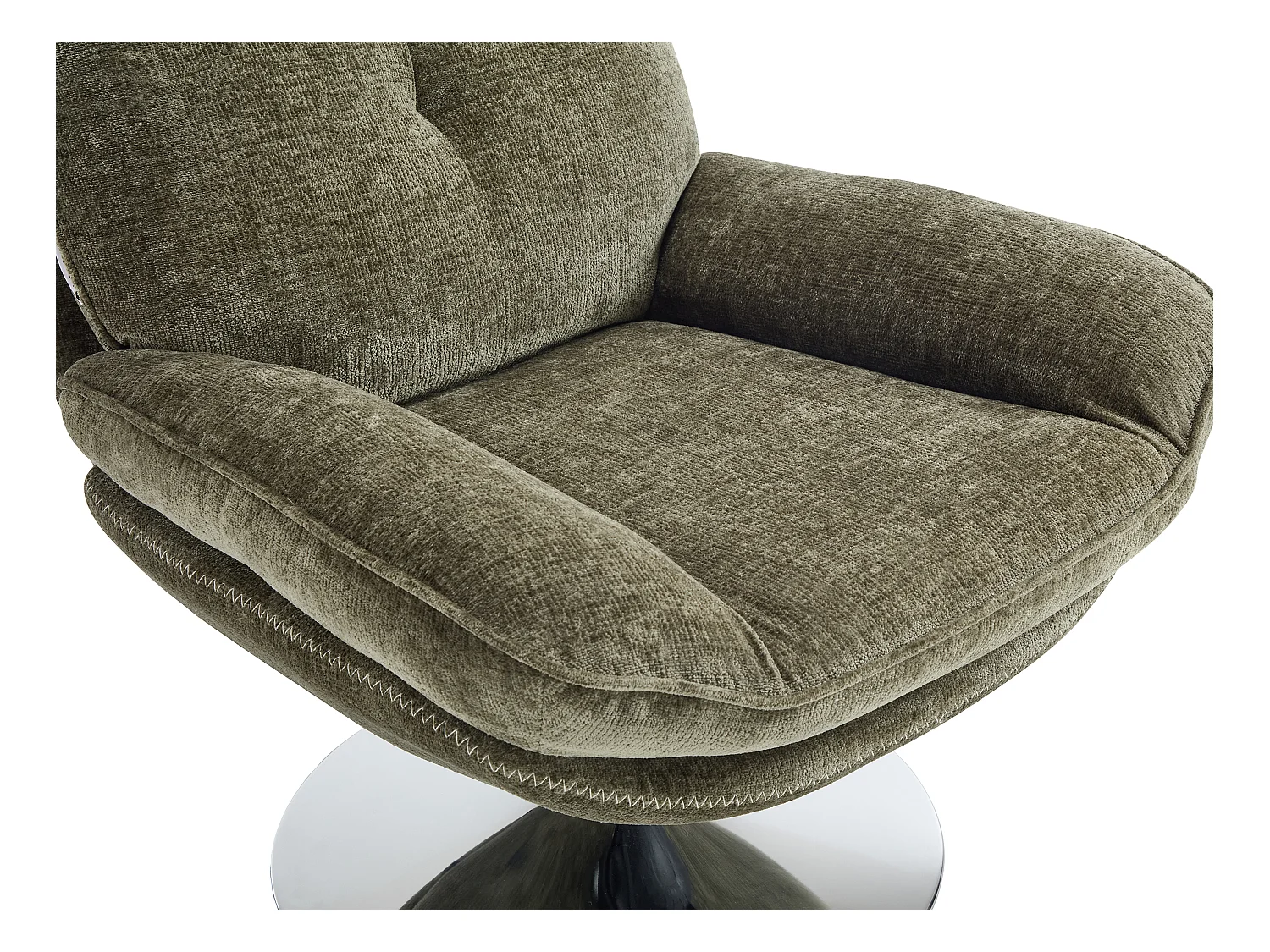 Sillón giratorio de tejido texturado verde ILMACA
