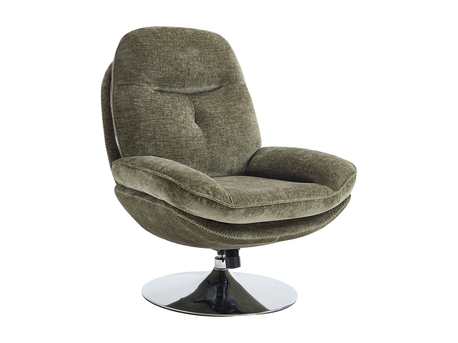 Sillón giratorio de tejido texturado verde ILMACA