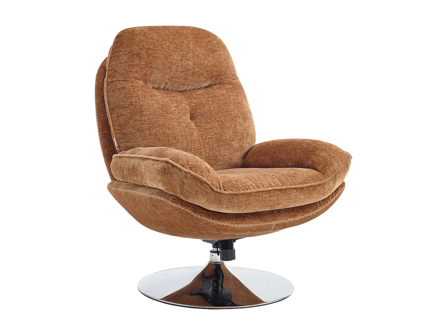 Fauteuil pivotant en tissu texturé jaune moutarde ILMACA