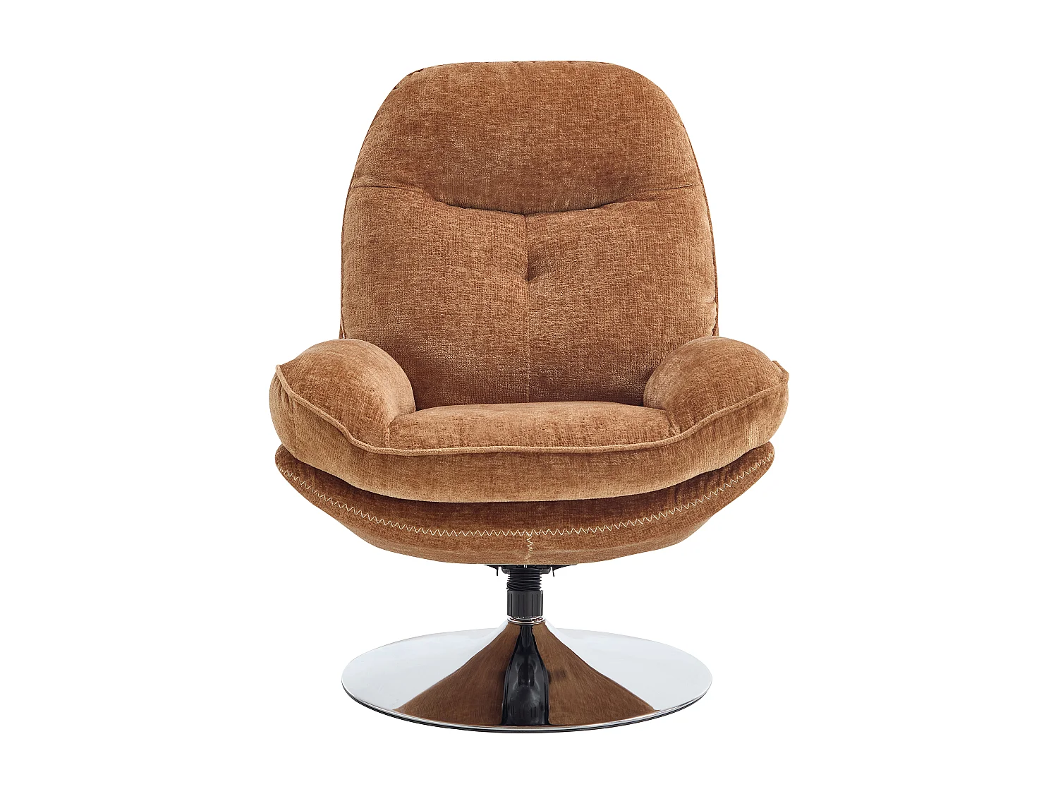 Fauteuil pivotant en tissu texturé jaune moutarde ILMACA