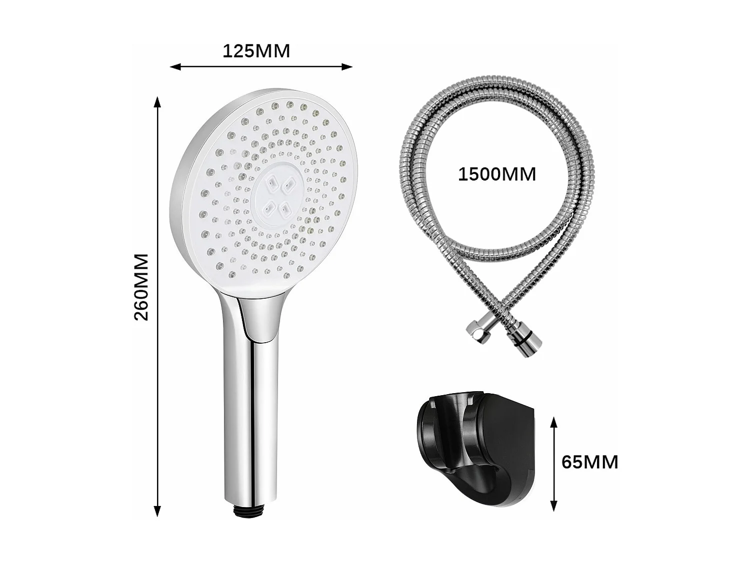 NETTLIFE Okrągły niklowy oszczędzający wodę prysznic ręczny z 3 strumieniami