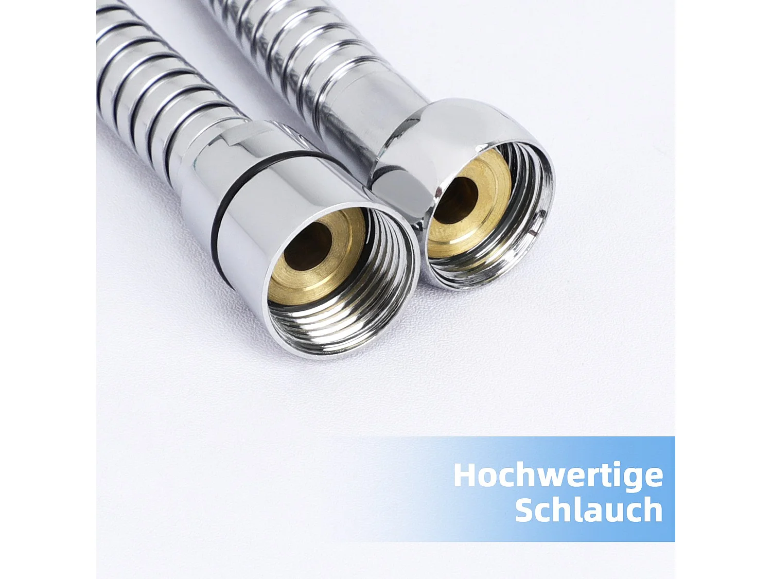 Ducha de mano NETTLIFE redonda ahorradora de agua con 5 chorros blanca