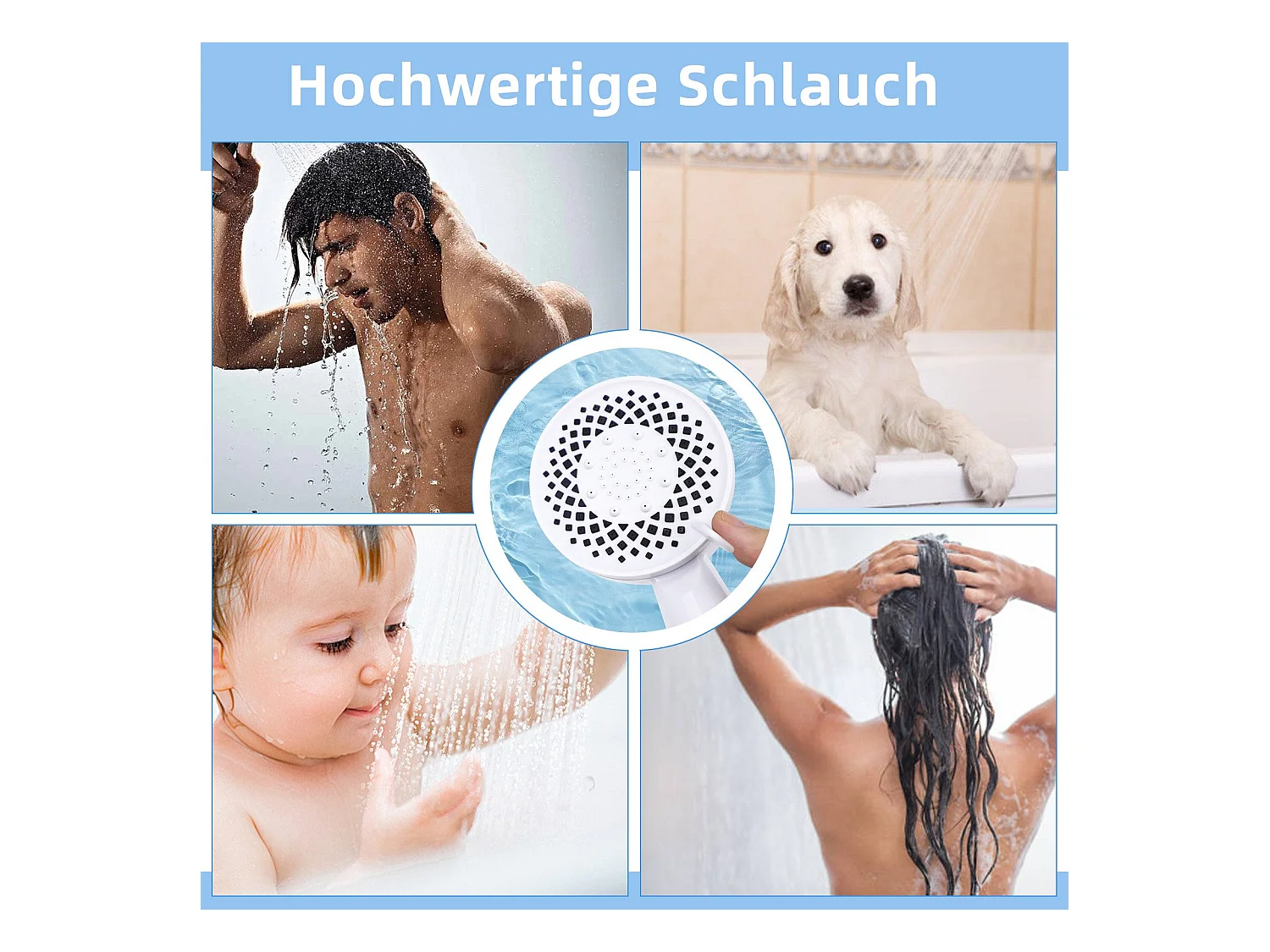 NETTLIFE Ronde waterbesparende handdouche met 5 jets wit
