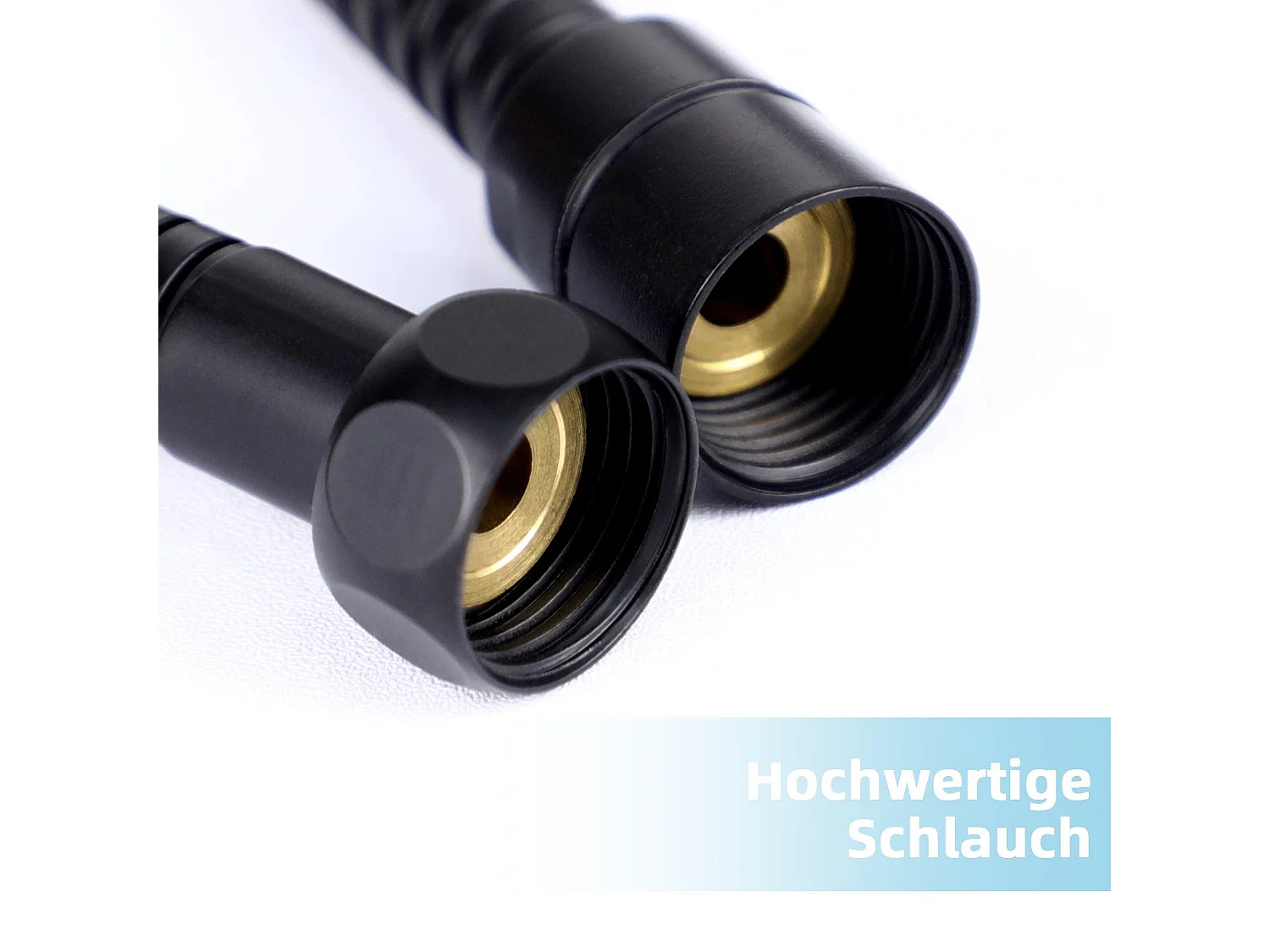 NETTLIFE Douchette à main noire douchette à économie d'eau avec 3 jets de forme carrée