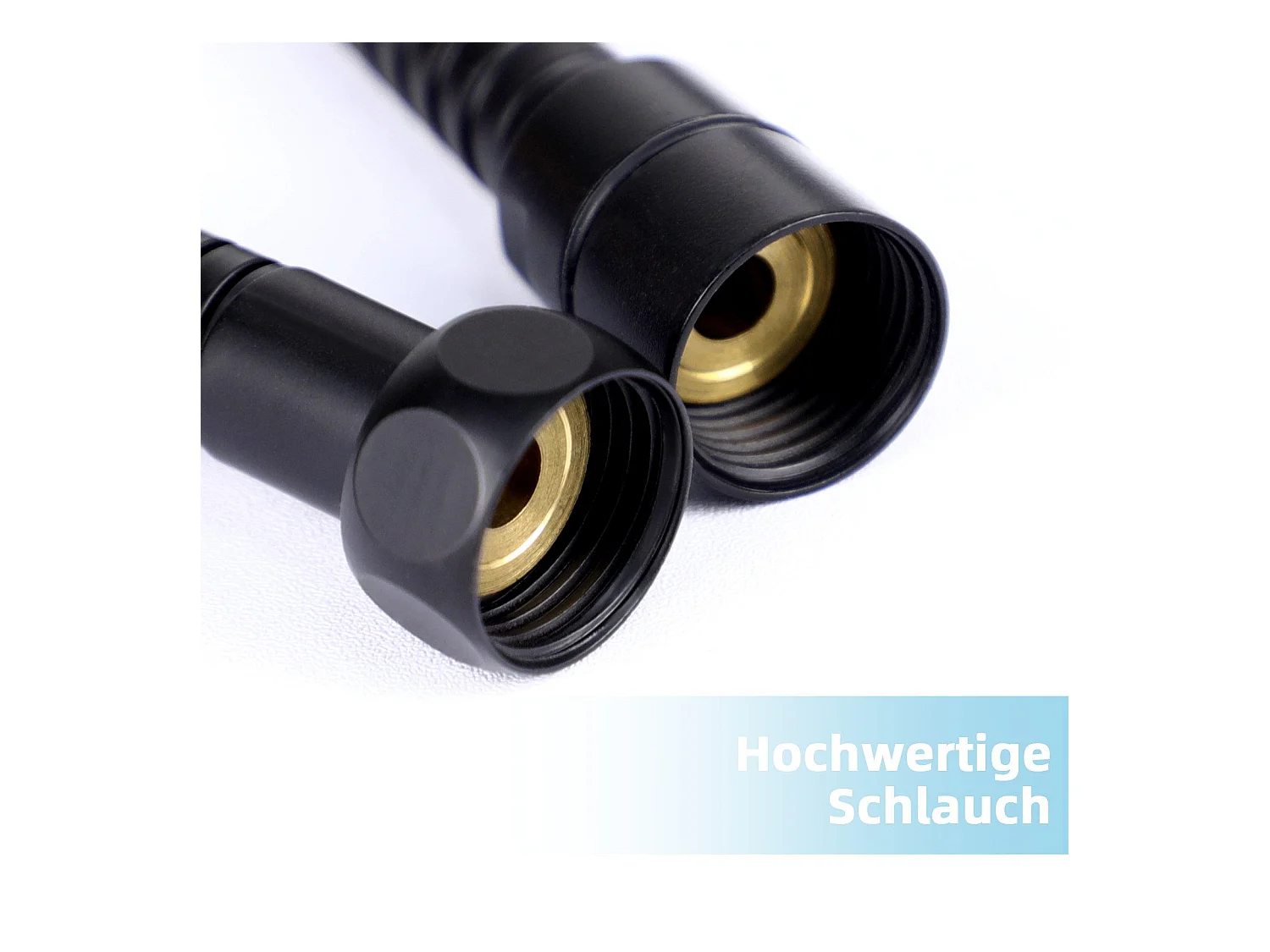 NETTLIFE Douchette à main noire douchette à économie d'eau avec 3 jets de forme carrée