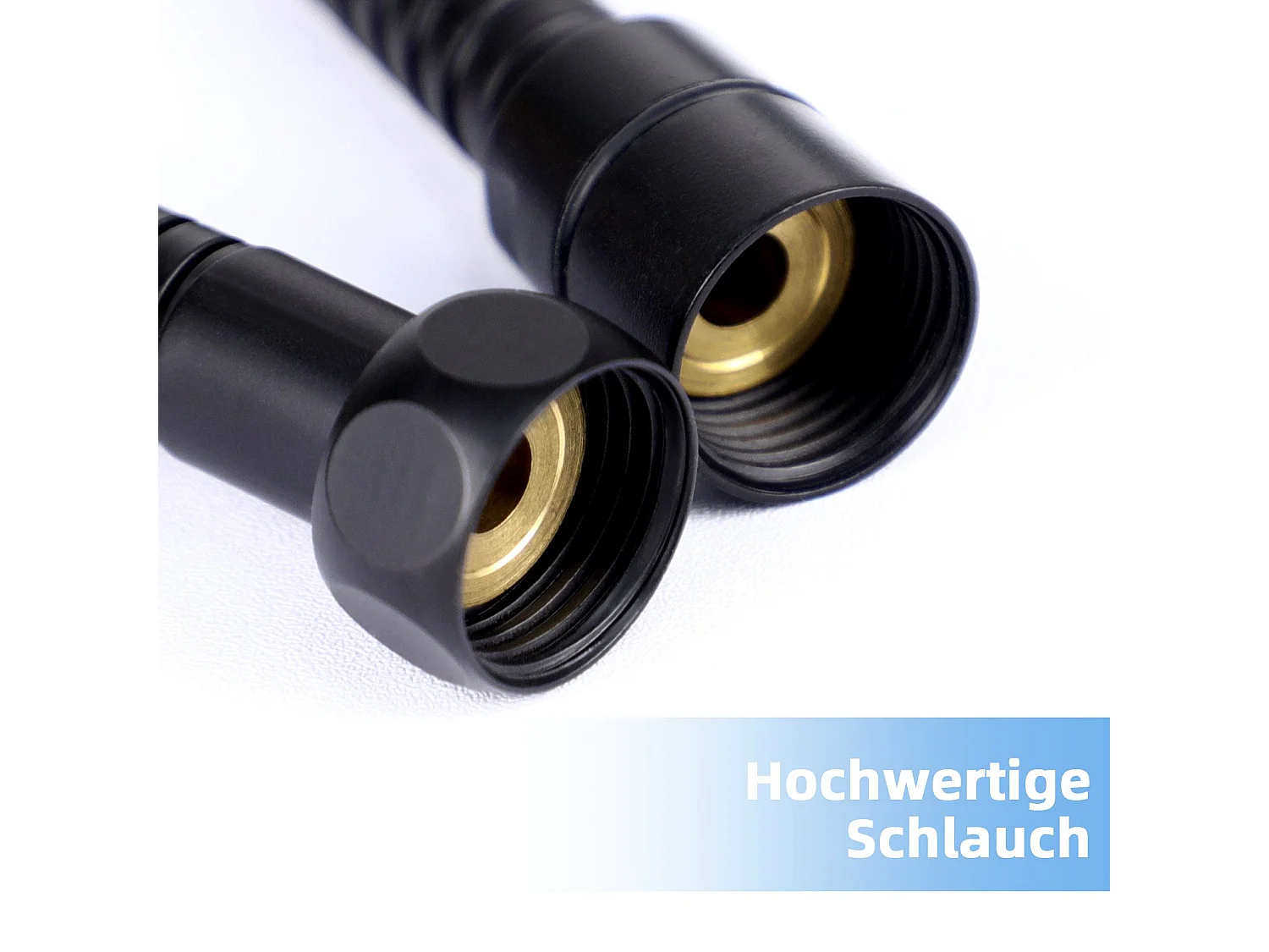 NETTLIFE Schwarze, runde, wassersparende Handbrause mit 5 Düsen