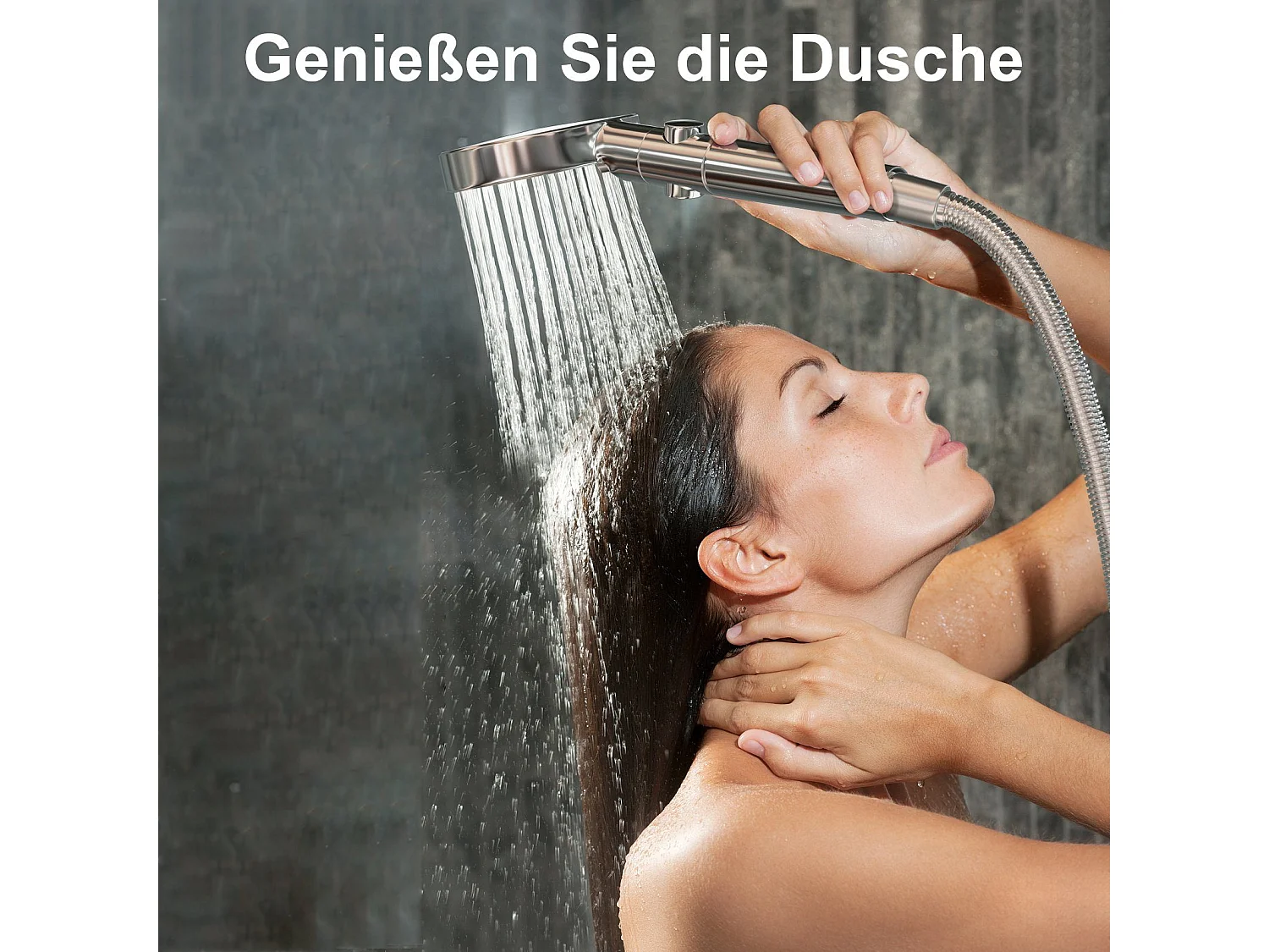 NETTLIFE Douchette à main Douchette à main 5 types de jets avec flexible, pomme de douche à économie d'eau