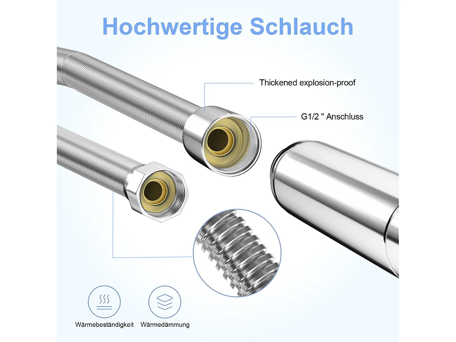 NETTLIFE Douchette à main Douchette à main 5 types de jets avec flexible, pomme de douche à économie d'eau